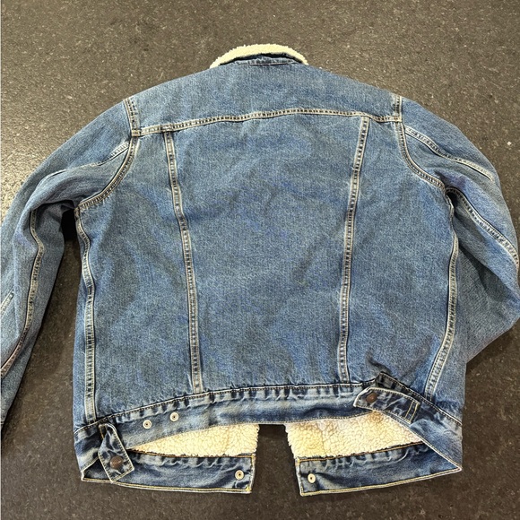 Levi Mens Sherpa Lined Jean Jacket Large - Picture 5 of 6